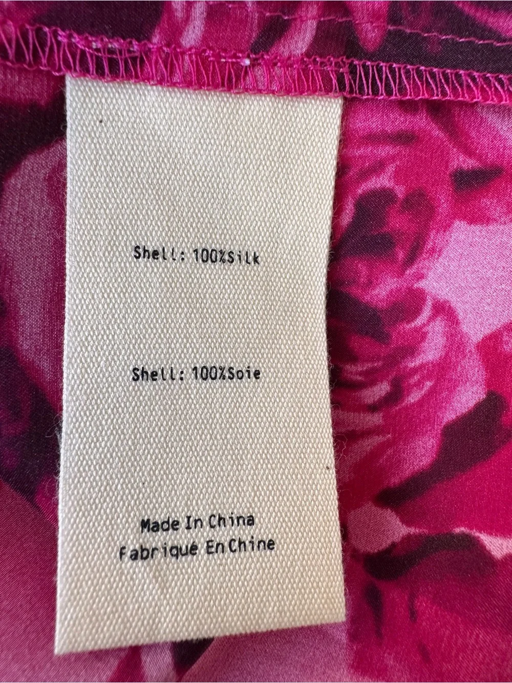 L’Agence Tyler Silk Floral Split-Neck Button Front Blouse - Fuchsia Pink size M - Picture 6 of 10